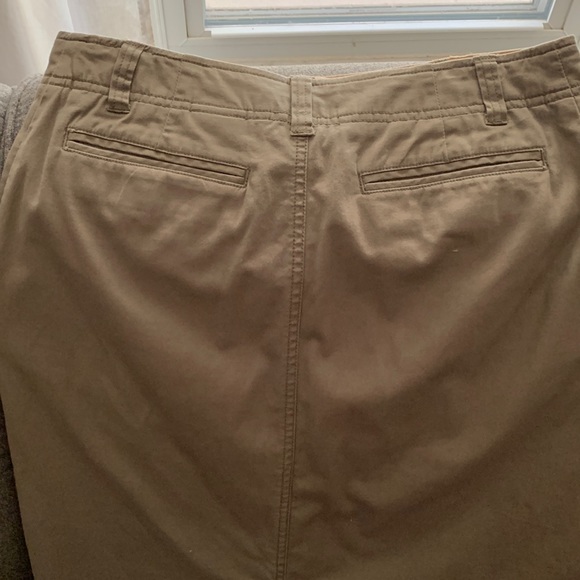 Eddie Bauer light olive brushed cotton stretch midi skirt sz8 w back vent - Picture 5 of 9